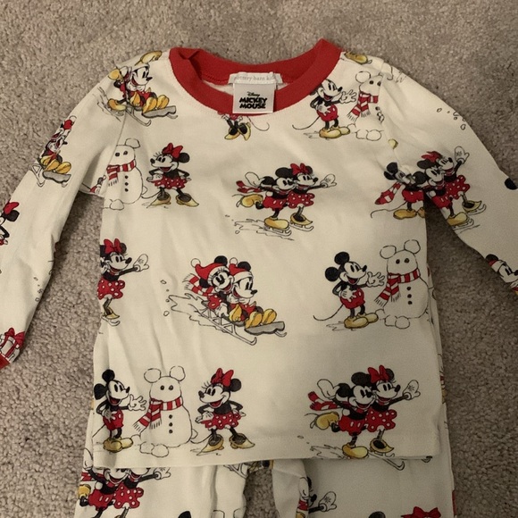 Pottery Barn Kids Mickey Mouse holiday Pjs set - Picture 2 of 7